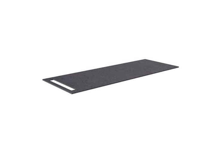 Hovedbilde Benkeplate HPL med håndkleholder, sort antrasitt