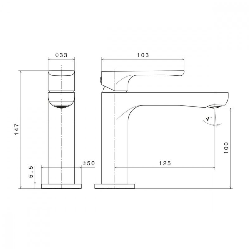 Linfa II servantkran, matt hvit