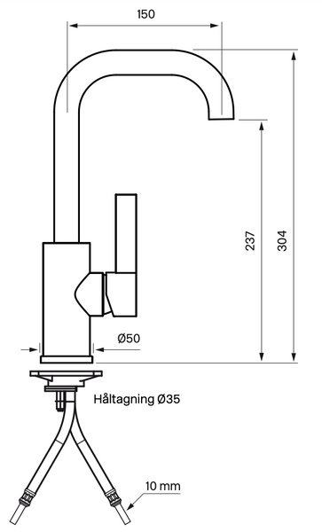 Tapwell ARM878 Servantbatteri Matt sort