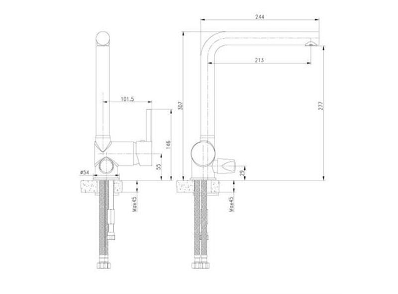 VikingBad Miri kjøkkenbatteri m/stenging