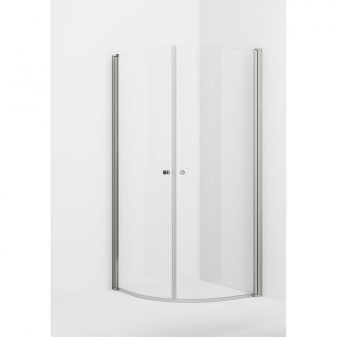 Hovedbilde VikingBad Dusjhjørne buet LIAM, 80cm, sølv