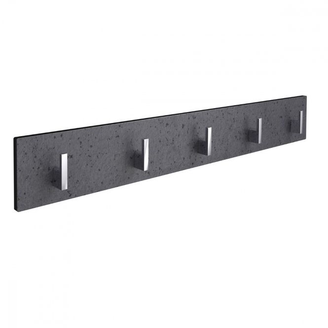 Hovedbilde Hylle med 5 knagger 60 cm, sort HPL