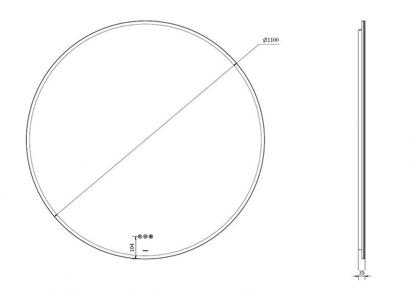Vikingbad Oda 110cm Rundt speil med LED lys