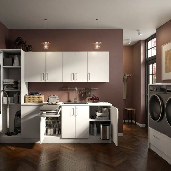 Hovedbilde Fossbad Vaskerom Miljø 250 cm m/benkeplate - hvit