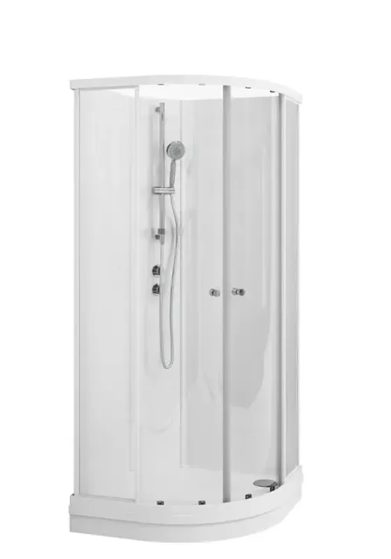 Dusjkabinett SOFIA standard 90x90x210cm hvit/hvit støpemarmor