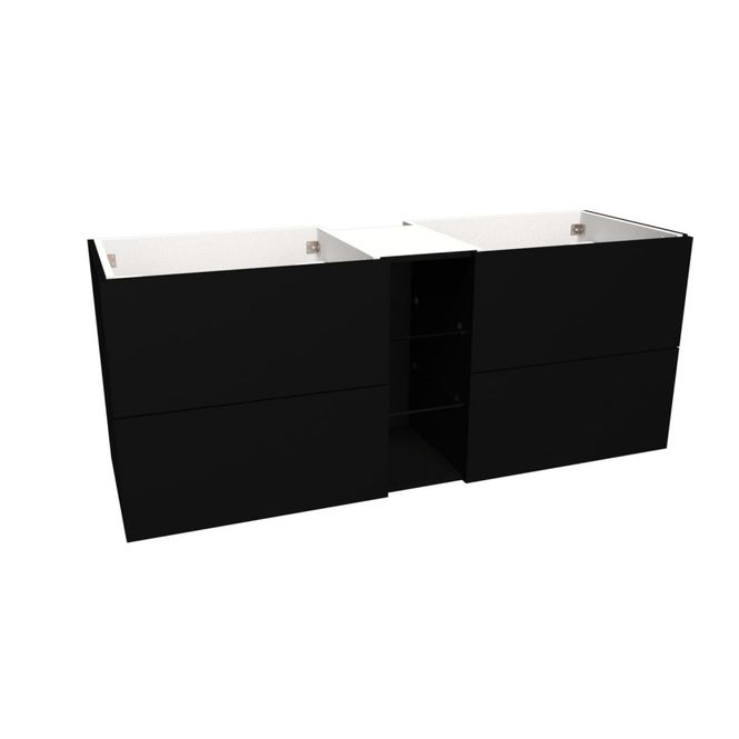 Hovedbilde Vikingbad Servantskap slett hylle MIE 140, sort ...