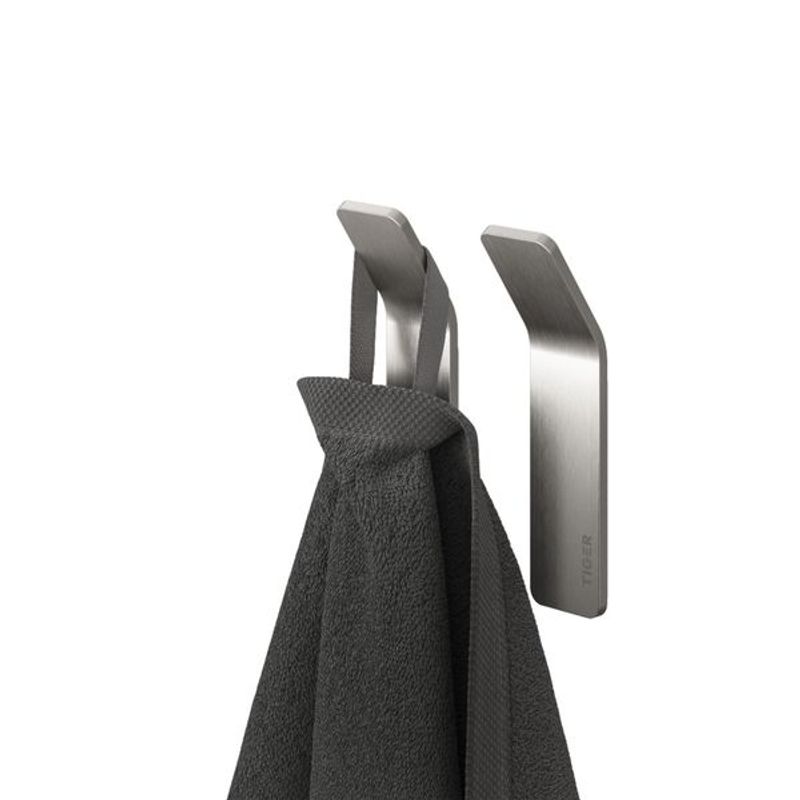 Tiger Single krok børstet stål 2stk