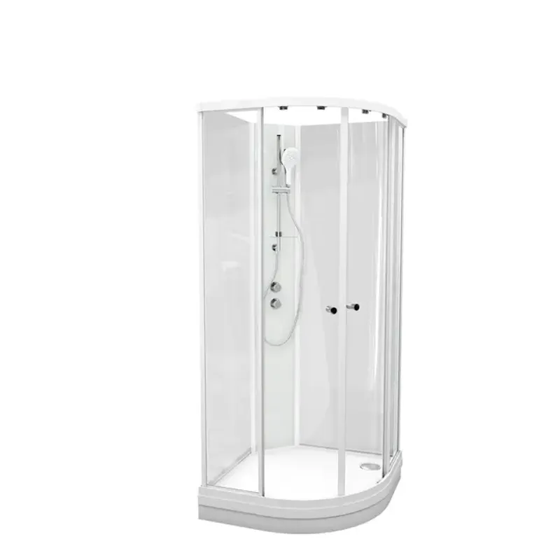 Dusjkabinett SOFIA standard 100x100x210cm hvit/klar støpemarmor
