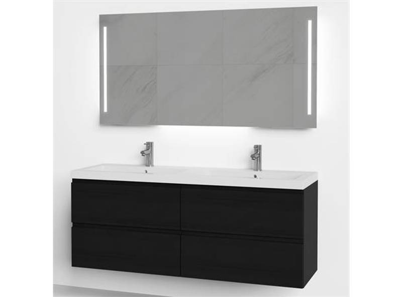 Vikingbad MIE 140DBL servantskap, fingergrep, sort eik